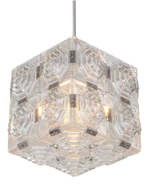 Bohemian Glass Cube Ceiling Light by Stone Shenows, 1960s