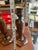 Wood 1970s Country Core Pair of Wooden Candleholders and Pink Candles For Sale - Image 7 of 11