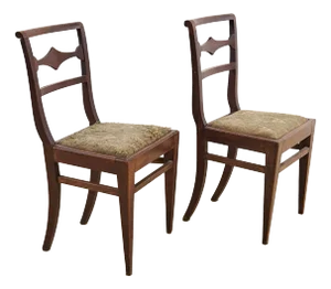 Set of Neoclassical Emilian Chairs in Walnut