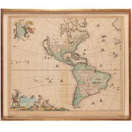 Antique Map Of The Americas By Frederick De Wit Chairish