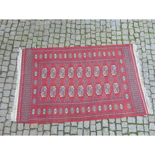 1980s Pakistani Handwoven Bokhara Royal Woolen Carpet, 1980s For Sale - Image 5 of 8