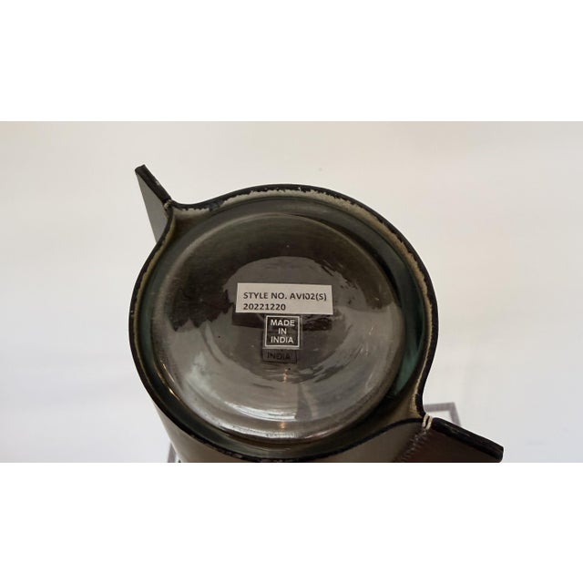 Arteriors Two Toned Leather Vase (Small) For Sale In West Palm - Image 6 of 6