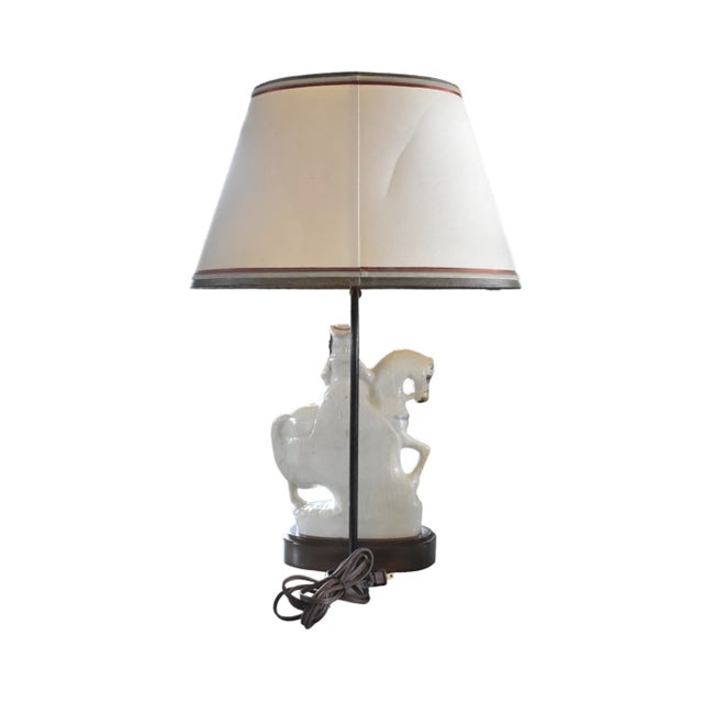 Antique Staffordshire Horse, Lady, and Lamb Figurine Lamp For Sale In San Francisco - Image 6 of 11