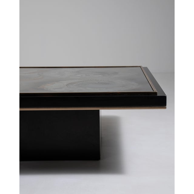 Signed Églomisé Glass-Top Coffee Table, Antique, Italy, Mid 20th Century For Sale - Image 14 of 16