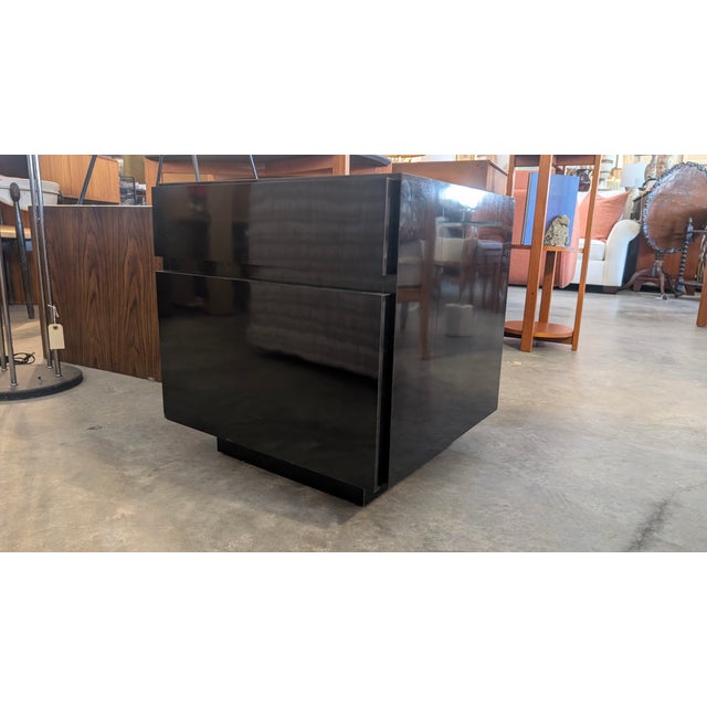 Wood 1960s Black Mid Century Nightstands For Sale - Image 7 of 11