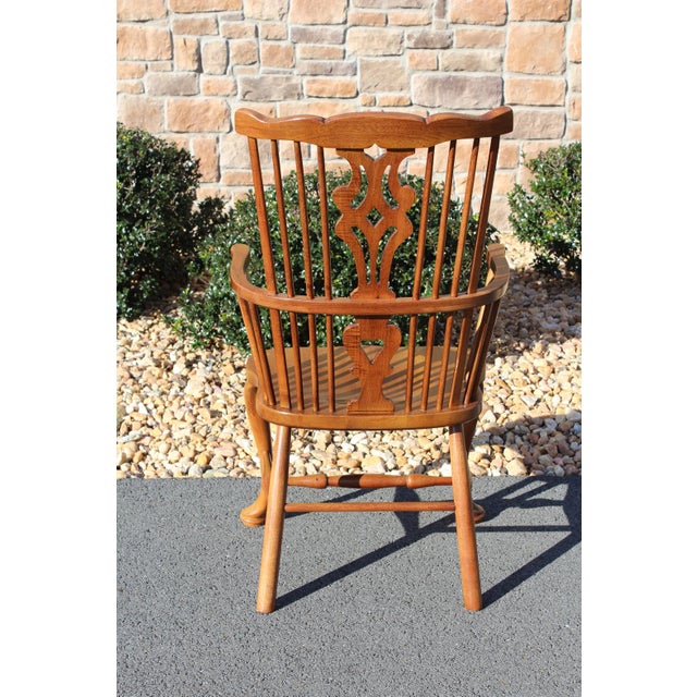 Thomasville Fisher Park Pecan Windsor Armchairs—A Pair For Sale - Image 16 of 18