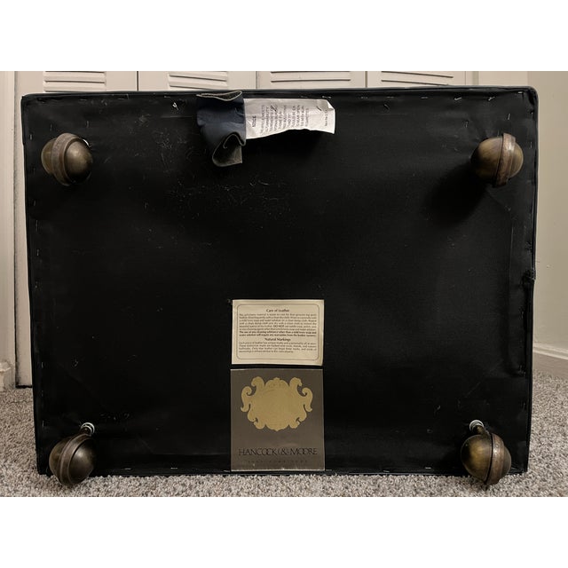 Hancock & Moore Royal Leather Wingback Chair With Ottoman For Sale - Image 9 of 9