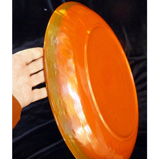 1930s 1930 Catalina Island Pottery Red Clay Monumental Charger Toyon Red 18" For Sale - Image 5 of 10