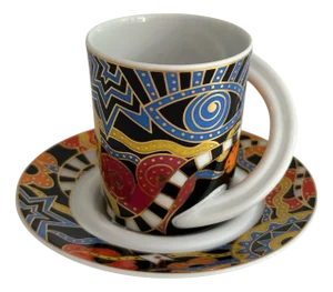 No. 22 Espresso Collector's Cup and Saucer by Yang for Rosenthal Studio-Linie, 1990s, Set of 2