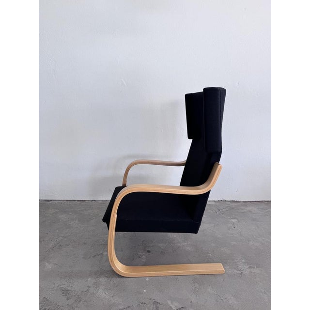 Mid-Century Model 36/401 Cantilever Chair in Birch and Black Fabric by Alvar Aalto for Artek, 1950s For Sale - Image 6 of 16