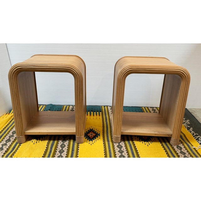 2010s Häti Home Waterfall Oak Nightstands, Pair For Sale - Image 5 of 14