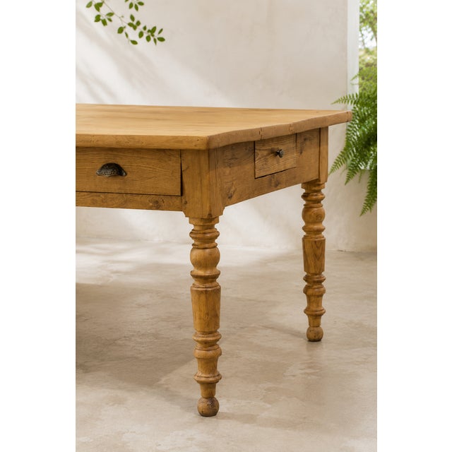 Large Oak Tailor's Table with Drawers, France, 1930 For Sale - Image 13 of 18
