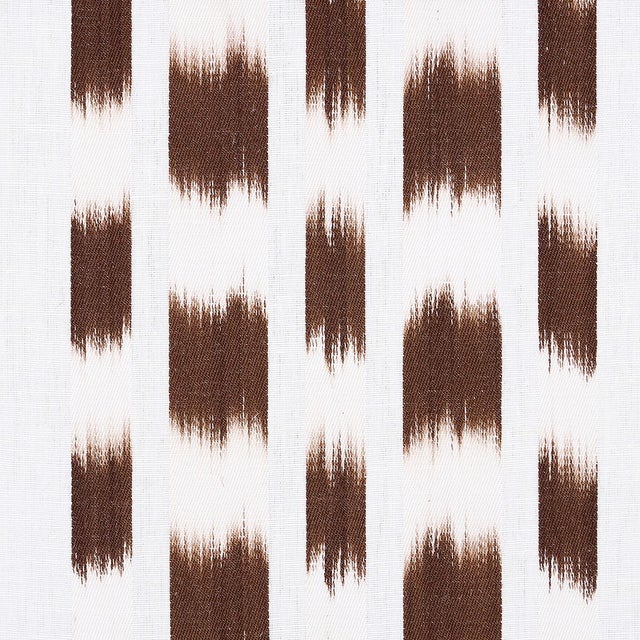 Traditional Sample - Schumacher Izmir Ikat Stripe Fabric in Cocoa For Sale - Image 3 of 4