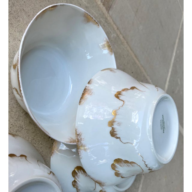 Circa 1900/1903 Theo Haviland Art Nouveau-Style Limoges Gold Gilt on Fine Porcelain China Berry Bowls - Set of 6 For Sale - Image 17 of 18