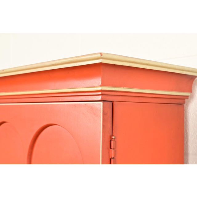 Red Baker Furniture Style Georgian Red Lacquered Bureau With Drop Front Secretary Desk, Circa 1970s For Sale - Image 8 of 15