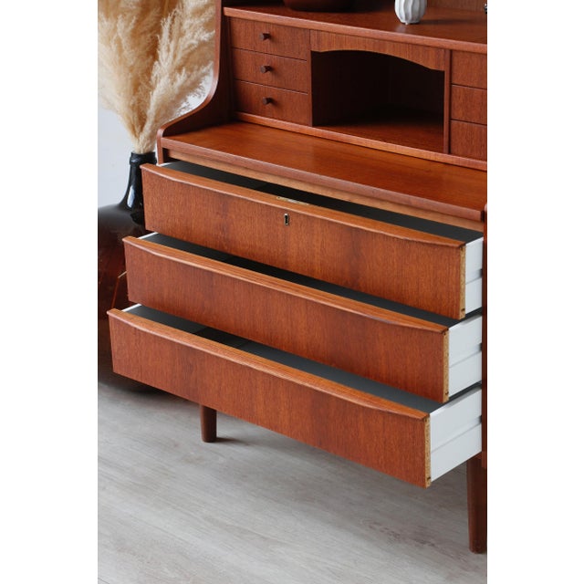 Vintage Scandinavian Teak Secretary, Denmark, 1960s For Sale - Image 11 of 18