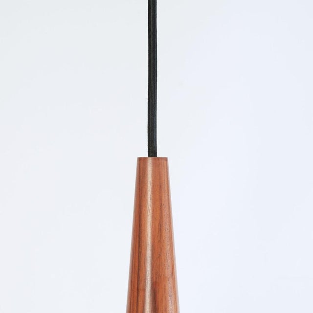 Wood Funnel Shaped Pendants, 1970s, Set of 2 For Sale - Image 7 of 18