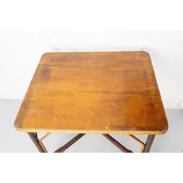 Wood French Console or Side Table in Hazel Wood, 1920s For Sale - Image 7 of 11