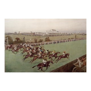 Early 20th Century Cecil Aldin Horse Race Lithograph For Sale