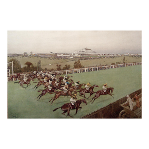 Early 20th Century Cecil Aldin Horse Race Lithograph