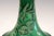 Ceramic Antique Awaji Pottery Japanese Green Monochrome Bottle Vase Incised Bell Flowers For Sale - Image 7 of 11