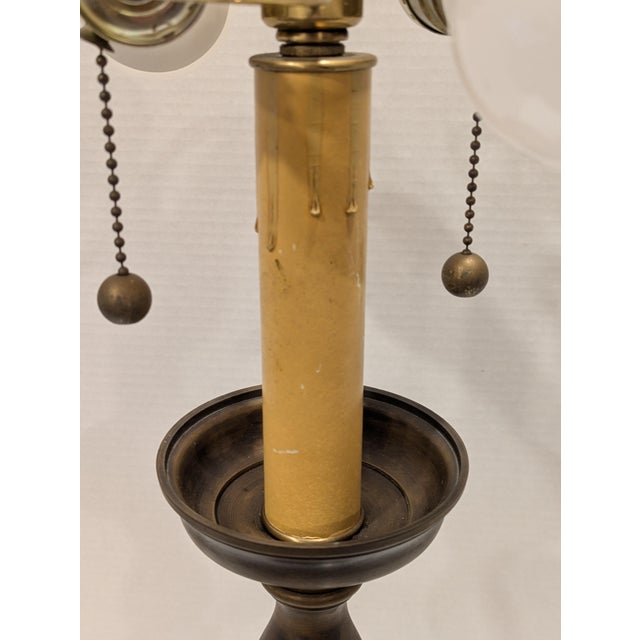 1980s Vintage Classic Solid Brass and Green Marble Table Desk Lamp For Sale - Image 5 of 14