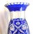 Contemporary 1960s Large Blue Cut to Clear Vase For Sale - Image 3 of 6