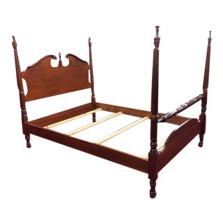 Vintage Federal Solid Cherry Full Size Poster Bed For Sale