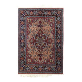 Extremely Fine Wntique Persian Tehran Wool Rug 4'7'' X 6'8'' For Sale