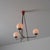 Vintage Italian Brass and Red Lacquered Chandelier with Opaline Glass, 1950s For Sale - Image 10 of 13
