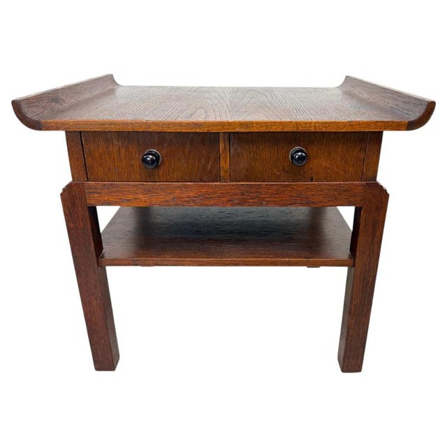 Art Deco Oak Side Table attributed to Lajos Kozma, 1930s For Sale - Image 11 of 11