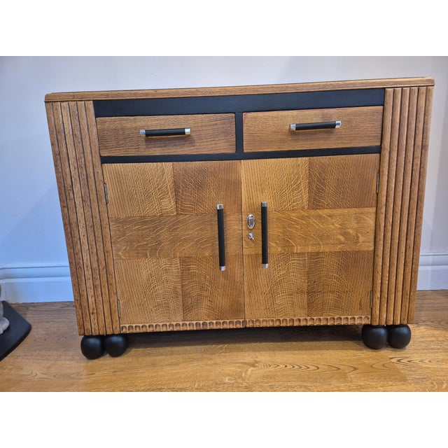 Art Deco Oak Sideboard, 1930s For Sale - Image 3 of 18