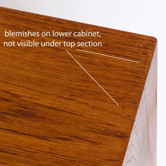 Poul Hundevad Teak Two-Piece Cabinet, Bookcase & Drop-Front Secretary, Denmark For Sale - Image 14 of 16