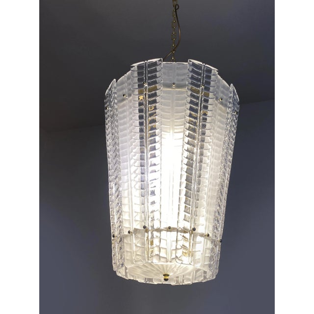 Early 21st Century Sputnik Lantern Pendant in Transparent and Sanded Murano Glass For Sale - Image 5 of 9