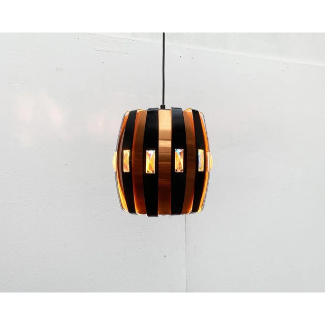 Mid-Century Danish Copper & Black Metal and Prism Pendant Lamp by Werner Schou for Coronell Elektro For Sale - Image 17 of 18