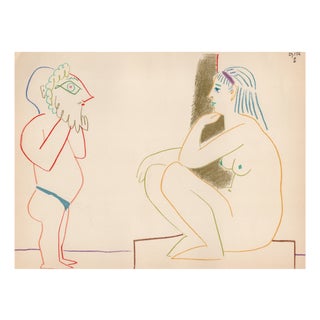 Pablo Picasso, Le masque barbu et le nu, Nude, Lithograph, 1954 For Sale