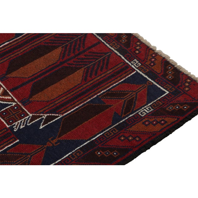 Rug & Kilim’s Afghani Baluch Tribal Rug in Red With Geometric Patterns For Sale In New York - Image 6 of 8
