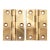 Pair of Vintage 1.75 X 2.5 In. Polished Brass Cabinet Door Hinges For Sale