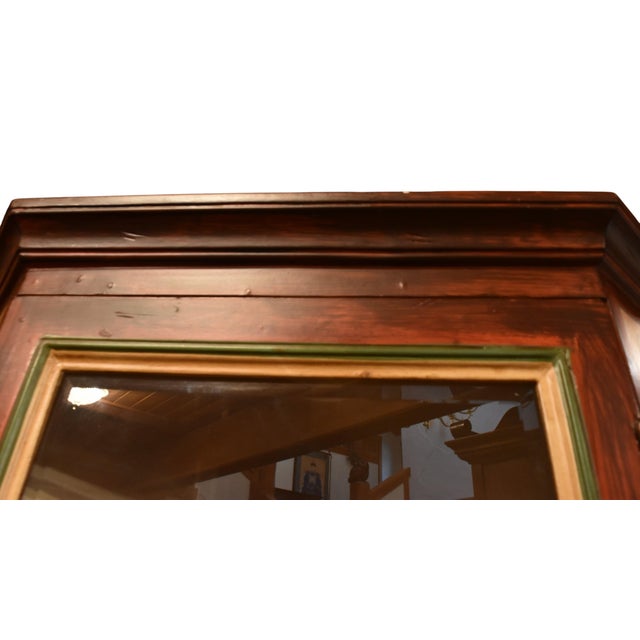 Venetian Style Folk Art Glass Hutch Corner Cabinet For Sale - Image 9 of 9
