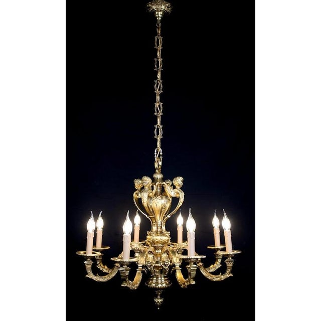 Antique French Bronze Mazarin Chandelier For Sale - Image 3 of 8