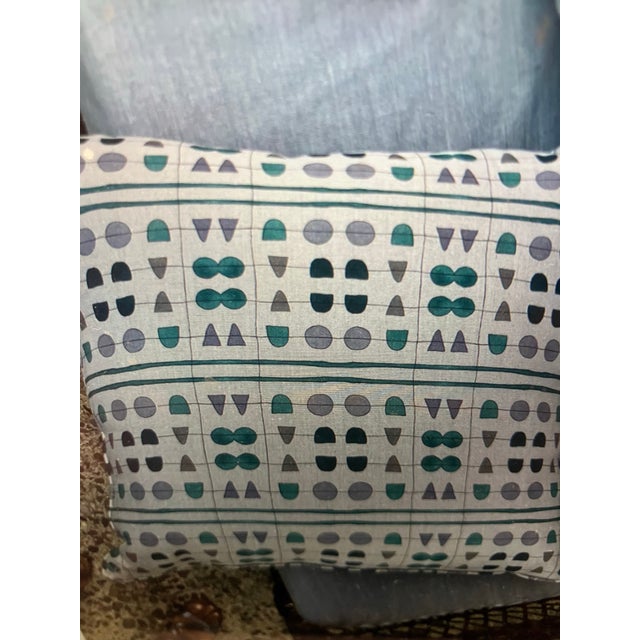 Boho Chic Radish Moon Aerial Blues Pillow Cover For Sale - Image 3 of 3