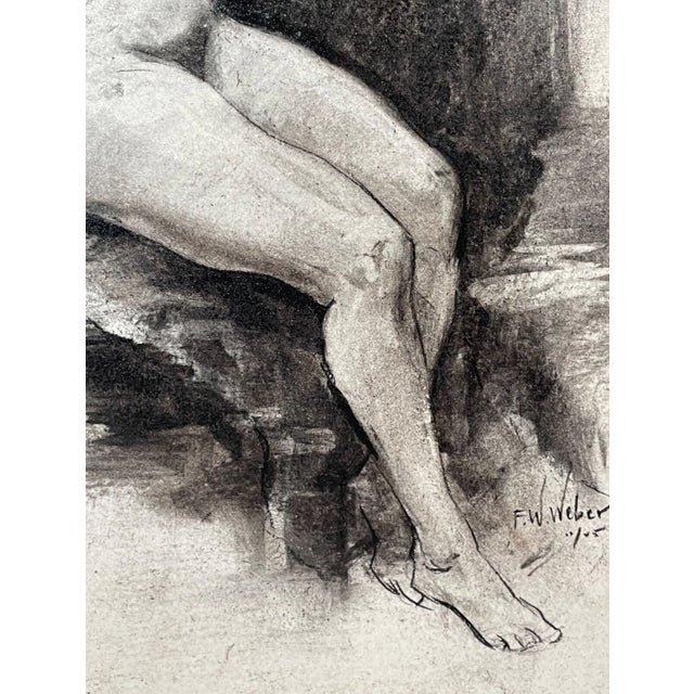 Vintage Frederick William Weber Mixed Media Nude Still Realism Sketch Drawing For Sale - Image 9 of 11