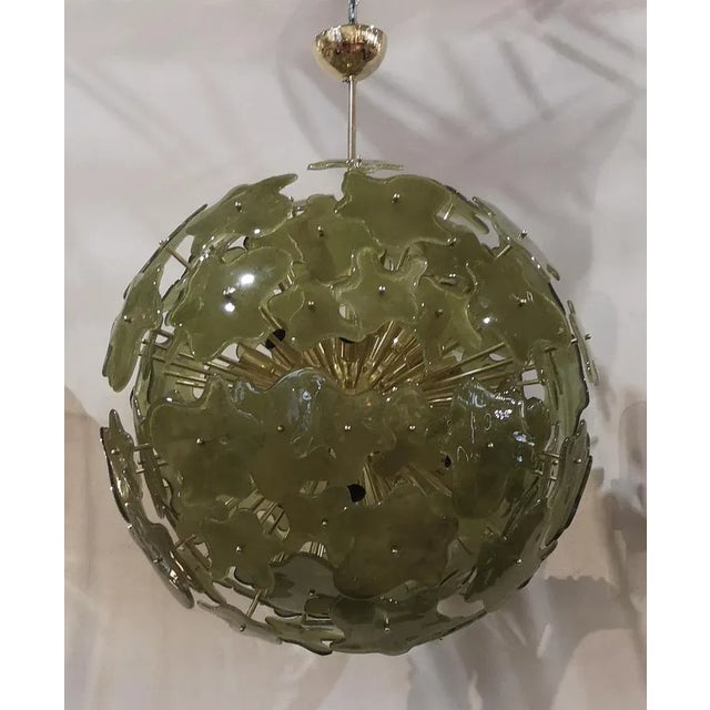 2000 - 2009 Vintage Sputnik Green Chandelier in Murano Art Glass, 2000 For Sale - Image 5 of 9