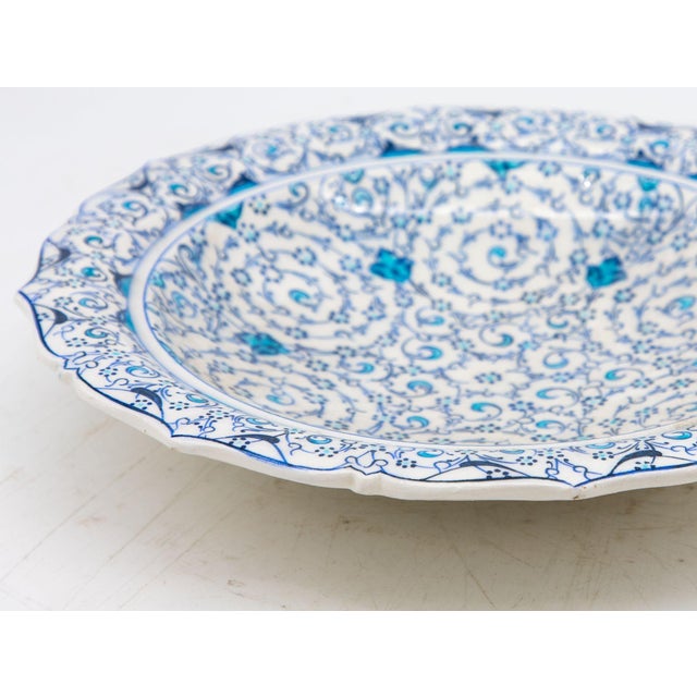 Vintage Iznik Plate in Turquoise, Blue, Cream, Early 20th C. Turkey For Sale - Image 4 of 10