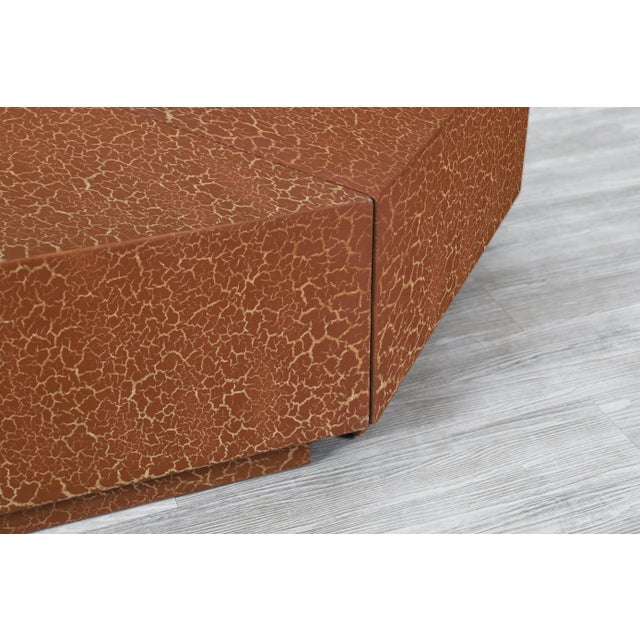 1970s Vintage Hand-Painted Craquelure Geometric Coffee Table, 1970s For Sale - Image 5 of 13