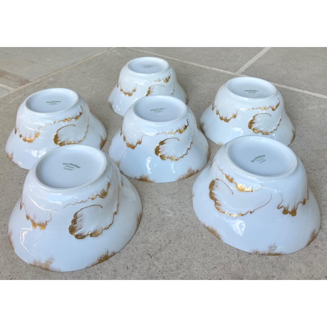 Circa 1900/1903 Theo Haviland Art Nouveau-Style Limoges Gold Gilt on Fine Porcelain China Berry Bowls - Set of 6 For Sale - Image 11 of 18