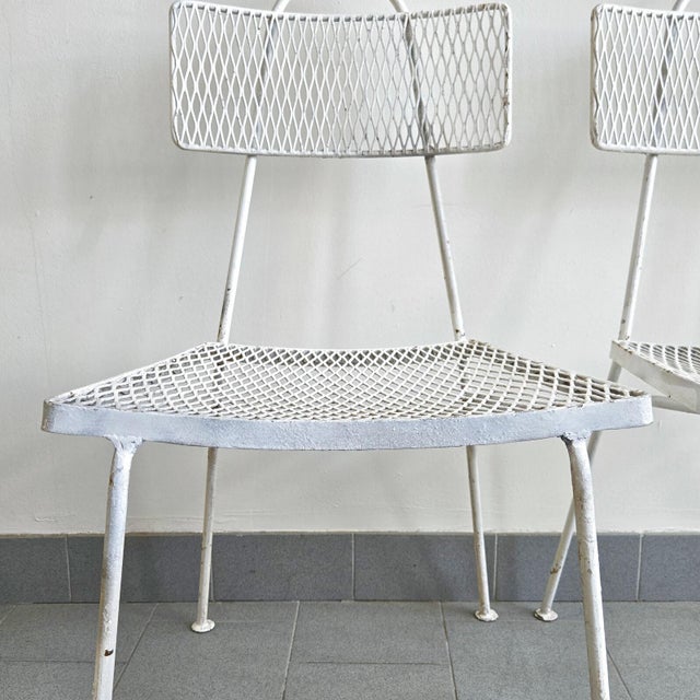Vintage White Lacquered Metal Chairs by Mathieu Mategot, 1950s, Set of 2 For Sale - Image 6 of 16