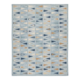 Swedish Geometric Rug by Celerie Kemble for Chairish in Sky, 14'x20' For Sale