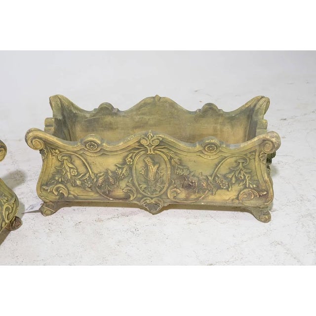 Mid 19th Century Elegant French Cast Stone Planters, Pair For Sale - Image 4 of 6