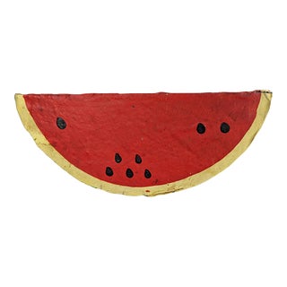 Vintage Americana Paper Mache Watermelon Sculpture For Sale